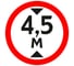 Знак дорожный ООО ПК "МАГИСТРАЛЬ" 3.13 ограничение высоты 4.5 м D600 мм пленка тип IIБ 4687208205657 1
