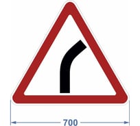 Дорожный знак 1.11.1 "Опасный поворот" PALITRA TECHNOLOGY 120005-1-11-1-I