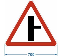 Дорожный знак 2.3.2 "Примыкание второстепенной дороги справа" PALITRA TECHNOLOGY 120005-2-3-2-I