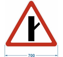 Дорожный знак 2.3.4 "Примыкание второстепенной дороги справа" PALITRA TECHNOLOGY 120005-2-3-4-I