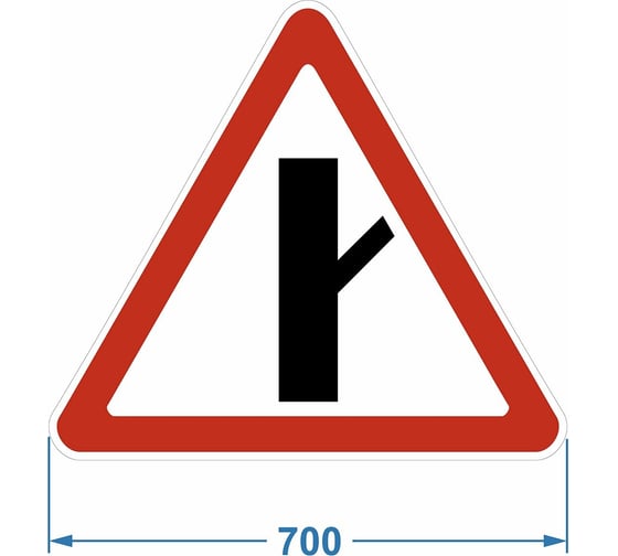 Дорожный знак 2.3.4 "Примыкание второстепенной дороги справа" PALITRA TECHNOLOGY 120005-2-3-4-I 1