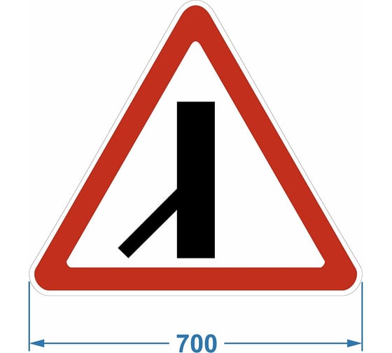 Дорожный знак 2.3.7 "Примыкание второстепенной дороги слева" PALITRA TECHNOLOGY 120005-2-3-7-I 1