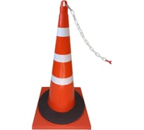 Дорожный конус ТЕХНОЛОГИЯ КС-3.4.0 750 мм мягкий (КВАДРАТНОЕ ОСН) 3 белые полосы + утяжелитель 00-00008881