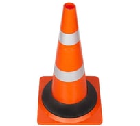 Дорожный конус ТЕХНОЛОГИЯ КС-2.8.0 520 мм, мягкий, 2 светоотражающие полосы + утяжелитель (квадратное основание) Ц  00-00009313