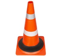 Конус дорожный ТЕХНОЛОГИЯ КС-2.6.0 520 мм мягкий комб. (КВАДРАТНОЕ ОСН)(1 светоотр.,1 белая утяжелитель Ц 00-00009558