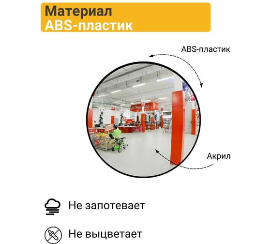 Сферическое зеркало для помещений Технология d-500 мм, Китай 00-00005361