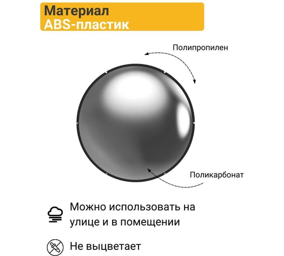 Универсальное выпуклое зеркало Технология d-600 мм, Китай 00-00005904