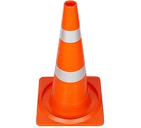 Конус дорожный ТЕХНОЛОГИЯ КС-2 8, 520 мм, мягкий, 2 светоотражающие полосы (квадратное основание), (Ц) 00-00009312