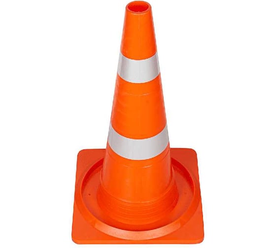 Конус дорожный ТЕХНОЛОГИЯ КС-2 8, 520 мм, мягкий, 2 светоотражающие полосы (квадратное основание), (Ц) 00-00009312