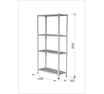 Стеллаж SOLOS ас-200.100.60.4 полимер 000023045