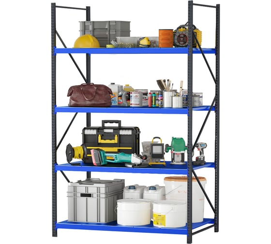 Инструментальный стеллаж 4 полки 1500х1000х2500 KlestO GR254-1015 1000802 1