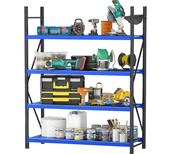 Инструментальный стеллаж 4 полки 1800х600х2500 KlestO GR254-618 1000801 1