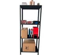 Стеллаж ООО ФУРАМА СТФЛ 1800x700x400 мм, 4 полки, черный муар СТФЛ180740-4ч