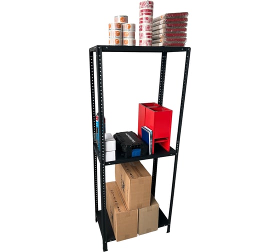 Стеллаж ООО ФУРАМА СТФЛ 1500x1000x400 мм, 3 полки, черный муар СТФЛ151040-3ч