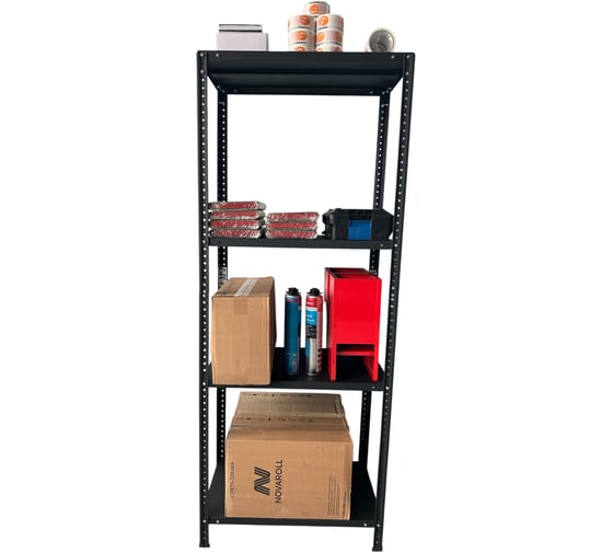 Стеллаж ООО ФУРАМА СТФЛ 1800x1000x400 мм, 4 полки, черный муар СТФЛ181040-4ч