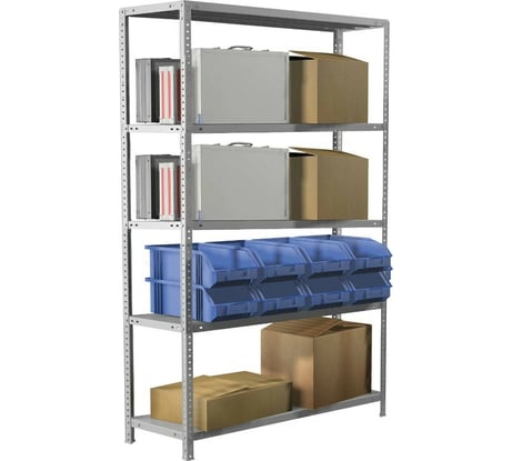 Металлический стеллаж BRABIX MS Plus-200/50-5 2000x1000x500 мм, 5 полок 291110