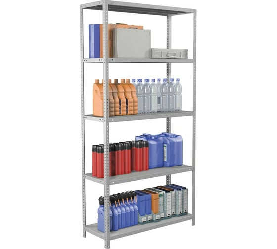 Металлический стеллаж BRABIX MS Plus-200/30-5 2000x1000x300 мм, 5 полок 291108 1