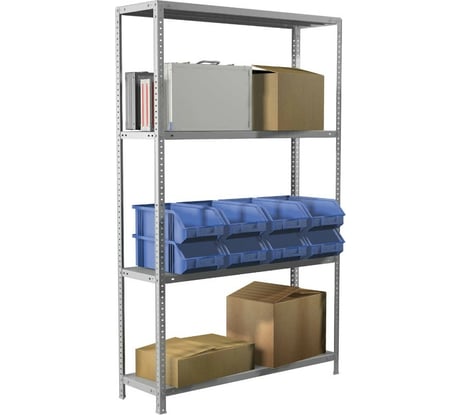 Металлический стеллаж BRABIX MS KD-185/40-4 1850х1000х400 мм, 4 полки, сборная стойка 291115