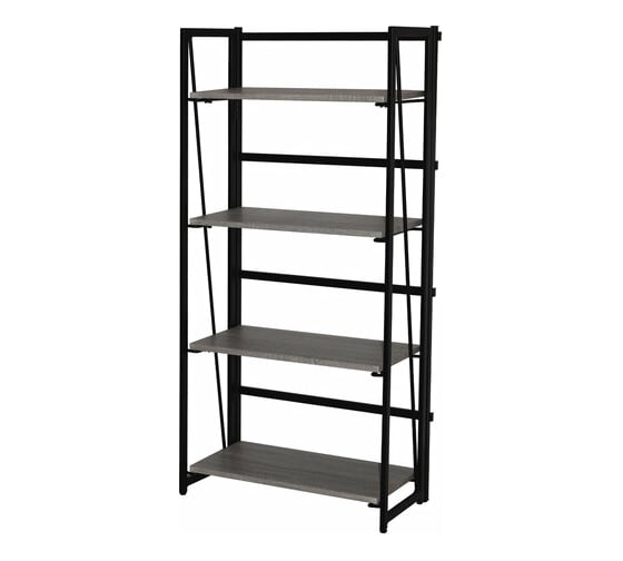 Стеллаж на металлокаркасе BRABIX LOFT SH-001 600х300х1250 мм, складной, цвет дуб, антик 641229
