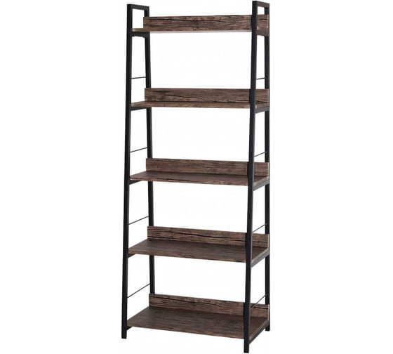 Стеллаж на металлокаркасе BRABIX LOFT SH-003 600х350х1500 мм, 5 полок, цвет морёный дуб 641234