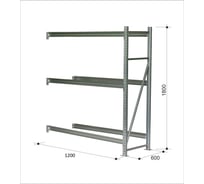 Стеллаж профессиональный Дополнительная секция Steller  180x120x60 см 7308919784