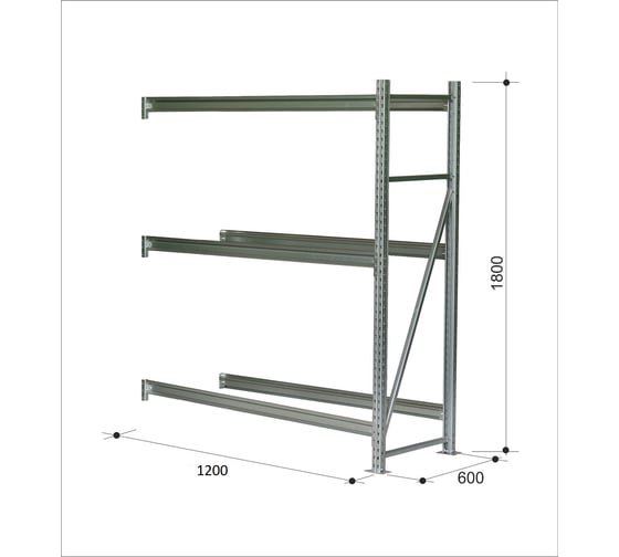 Стеллаж профессиональный Дополнительная секция Steller  180x120x60 см 7308919784