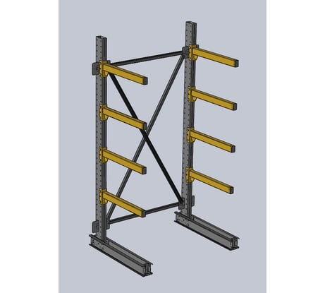 Стеллаж консольный К 2000х600х1000 - 4 уровня Ирбис НФ-00002630
