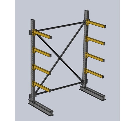 Стеллаж консольный К 2000х600х1500 - 4 уровня Ирбис НФ-00002632