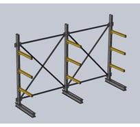 Стеллаж консольный К 2000х600х3000 - 3 уровня Ирбис НФ-00002635