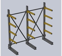 Стеллаж консольный К 2000х600х2000 - 4 уровня Ирбис НФ-00002634