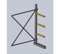 Дополнительная секция консольного К одностороннего стеллажа Ирбис К 2000х600х1500 - 3 уровня НФ-00002639