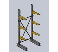 Стеллаж консольный Ирбис Л односторонний 2500х600х1000 - 3 уровня НФ-00002659