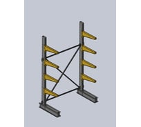 Стеллаж консольный Ирбис Л односторонний 2500х600х1500 - 4 уровня НФ-00002663