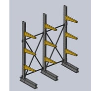 Стеллаж консольный Ирбис Л односторонний 2500х600х2000 - 3 уровня НФ-00002665