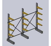 Стеллаж консольный Ирбис Л односторонний 2500х600х3000 - 4 уровня НФ-00002669