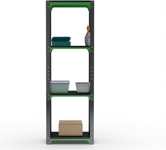 Стеллаж ООО Металекс Kit Comfort 1800х500х600 мм, 4 полки (Серо-зеленый) 202006