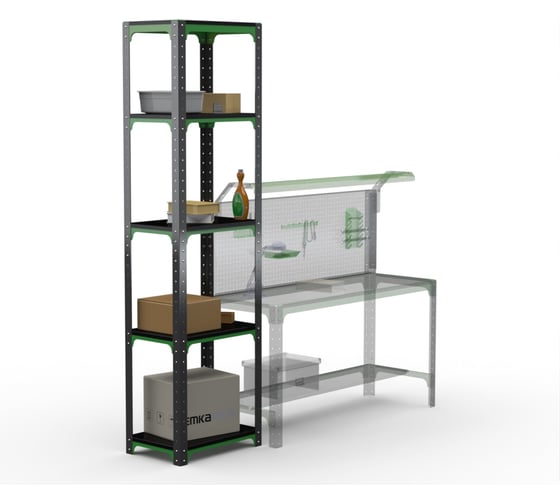Стеллаж ООО Металекс Metalex Kit Comfort 1800х400х500 5-ть полок, Серо-зеленый 202010