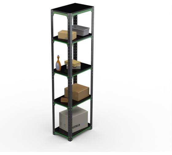 Стеллаж ООО Металекс Metalex Kit Comfort 1800х400х500 5-ть полок, Серо-зеленый 202010