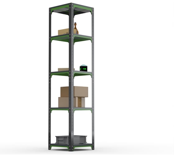 Стеллаж ООО Металекс Metalex Kit Comfort 1800х400х400 5-ть полок, Серо-зеленый 202007