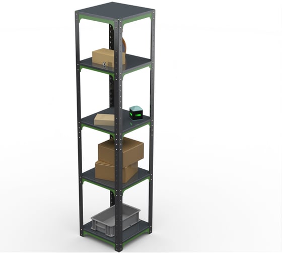 Стеллаж ООО Металекс Metalex Kit Comfort 1800х400х400 5-ть полок, Серо-зеленый 202007