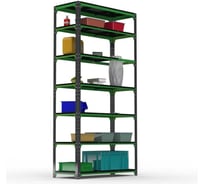 Стеллаж ООО Металекс Metalex Kit Comfort 2400х1600х400 мм, 7 полок, серо-зеленый 202384