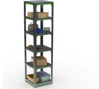 Стеллаж ООО Металекс Metalex Kit Comfort 2200х400х400 6 полок, серо-зеленый 202037