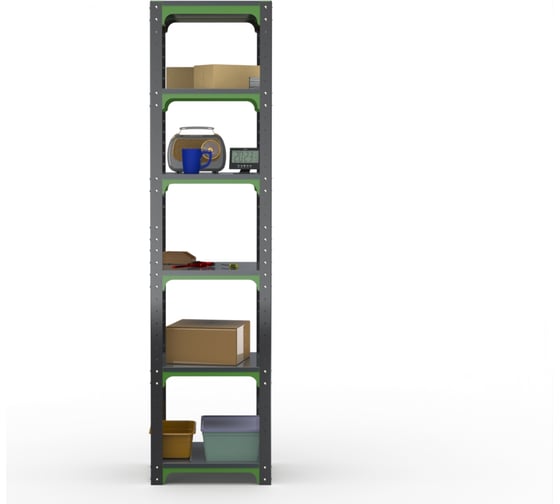 Стеллаж ООО Металекс Metalex Kit Comfort 2200х400х400 6 полок, серо-зеленый 202037