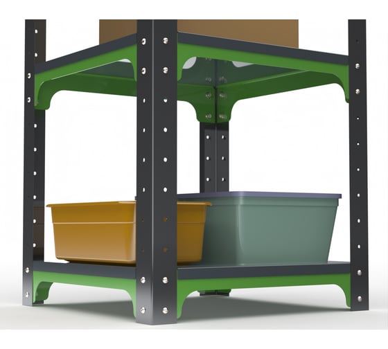 Стеллаж ООО Металекс Metalex Kit Comfort 2200х400х400 6 полок, серо-зеленый 202037