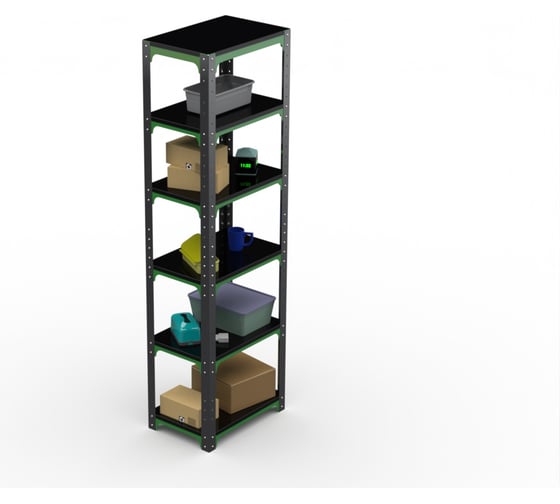 Стеллаж ООО Металекс Metalex Kit Comfort 2200х400х500 6 полок, серо-зеленый 202040