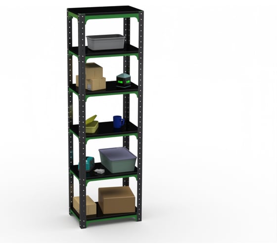 Стеллаж ООО Металекс Metalex Kit Comfort 2200х400х500 6 полок, серо-зеленый 202040