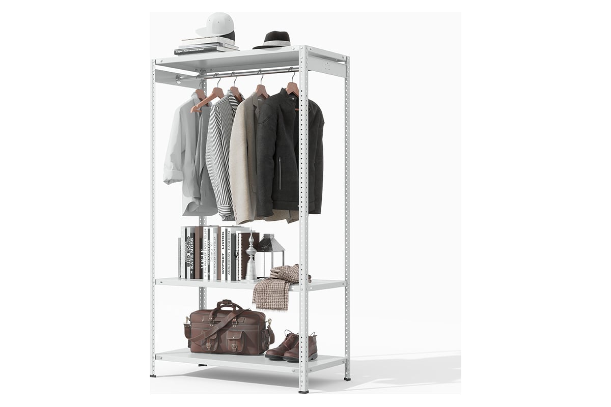 Стеллаж металлический ГТС ТС Лайт ВЕШАЛКА, 1800x1000x500 полки: 3 шт ...