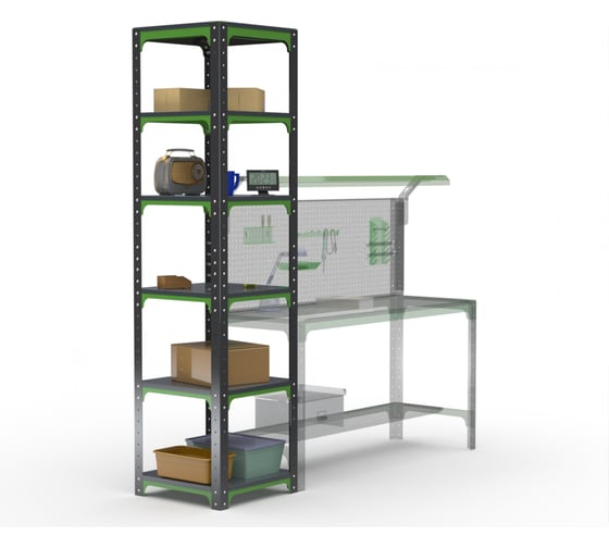 Стеллаж ООО Металекс Kit Comfort 2200х500х500 6-ть полок (серо-зеленый) 202038