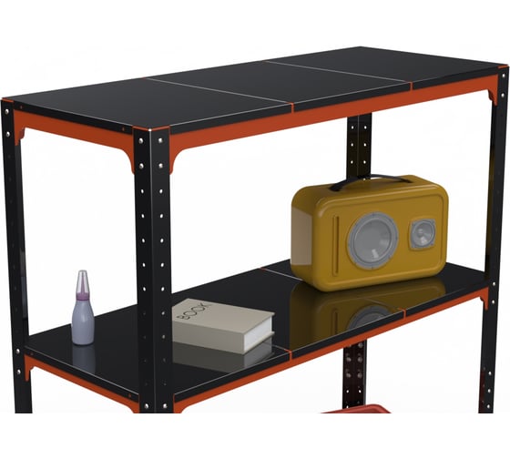Стеллаж ООО Металекс Kit Comfort 1800х1600х500 мм, 4 полки, оранжево-чёрный 202471