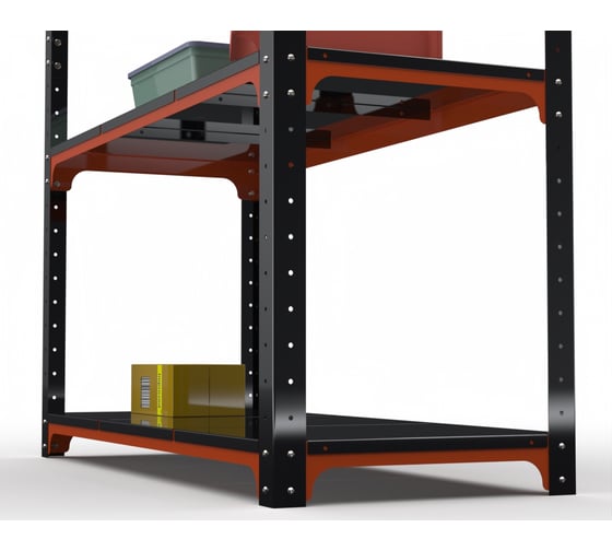 Стеллаж ООО Металекс Kit Comfort 1800х1600х500 мм, 4 полки, оранжево-чёрный 202471